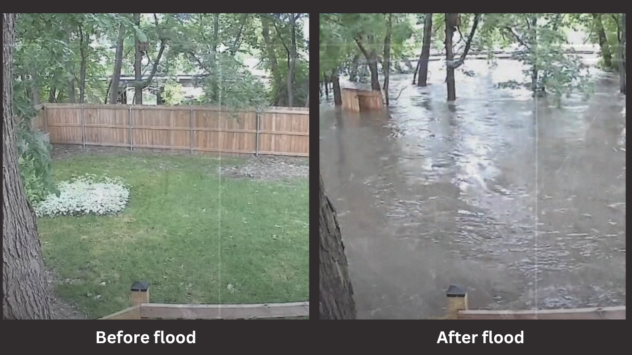 Before & after flood